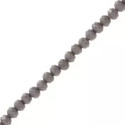 Gris Foncé - Perles rondelles facettées - rondes aplaties 4x3.5 mm - Opaque Gris foncé x48cm Perles rondelles facettées - rondes aplaties 4x3.5 mm - Opaque Gris foncé x48cm