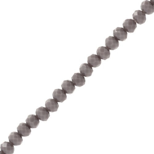 Perles rondelles facettées - rondes aplaties 4x3.5 mm - Opaque Gris foncé x48cm