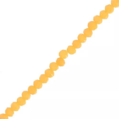 Perles rondelles facettées - rondes aplaties 3.5x3 mm -  Opaque Moutarde x38cm