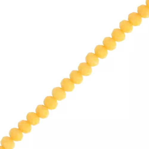 Perles rondelles facettées - rondes aplaties 4.5x3.5 mm - Opaque Moutarde x38cm
