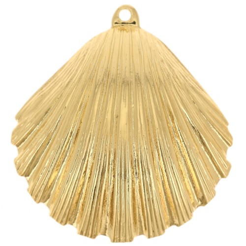 Pendentif coquillage 25x23 mm - Doré à l'or fin x1