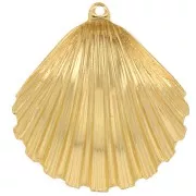 Pendentif coquillage 25x23 mm - Doré à l'or fin x1