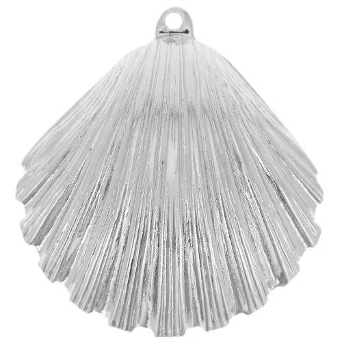 Pendentif coquillage 25x23 mm - Placage argent fin x1