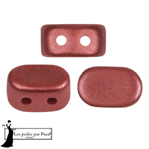 Perles en verre Lipsi® par Puca® 4x6 mm - Cherry Metallic Mat x10g