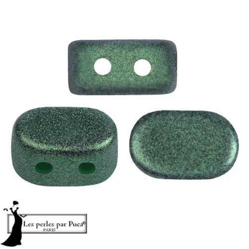 Perles en verre Lipsi® par Puca® 4x6 mm - Green Forest Metallic Mat x10g