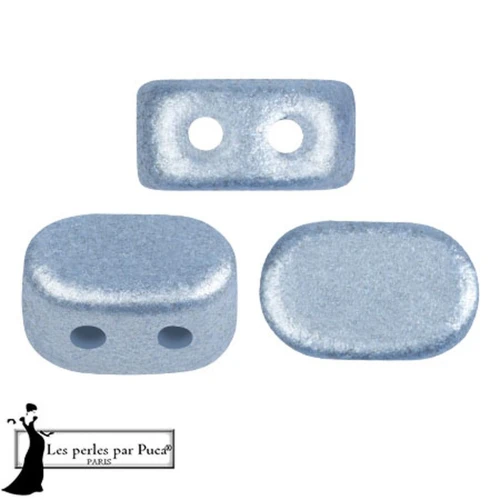 Perles en verre Lipsi® par Puca® 4x6 mm - Light Blue Metallic Mat x10g