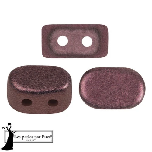 Perles en verre Lipsi® par Puca® 4x6 mm - Old Red Metallic Mat x10g
