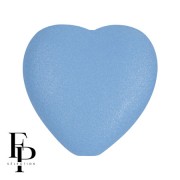 Perle coeur en verre 16x15 mm - Vogue Celestial Blue Mat x1|raw }}