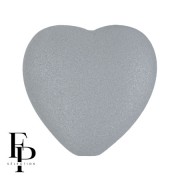 Perle coeur en verre 16x15 mm - Vogue Grey Medium Mat x1