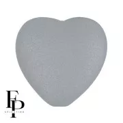 Perle coeur en verre 16x15 mm - Vogue Grey Medium Mat x1