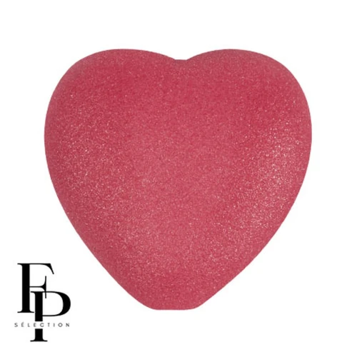 Perle coeur en verre 16x15 mm - Vogue Hibiscus Mat x1