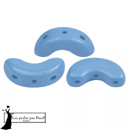 Perles en verre Arcos® par Puca® 5x10 mm - Vogue Celestial Blue Mat x10g