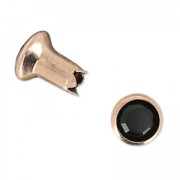 Rivet PureCrystal 53000 5 mm Jet/doré rose x1