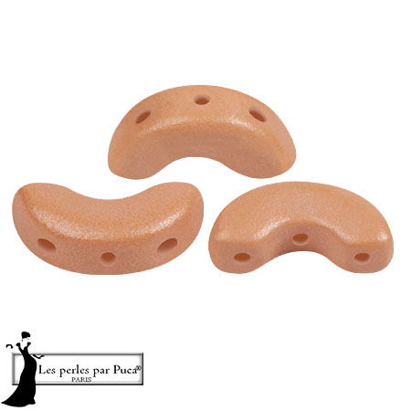 Perles en verre Arcos® par Puca® 5x10 mm - Vogue Orange Peach Mat x10g