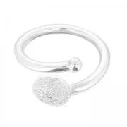 Bague flexible taille 52 avec plateau 8 mm en Argent 925 x1