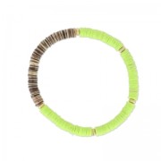 Bracelet avec perles Heishi plastique 18 cm Anis x1