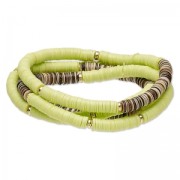 Bracelet avec perles Heishi plastique 18 cm Anis x1