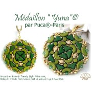 Perles en verre Hélios® par Puca® 6x10mm - Trendy Fern Green Mat x10g