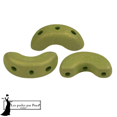 Perles en verre Arcos® par Puca® 5x10 mm - Trendy Light Olive Mat x10g