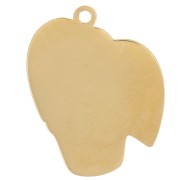 Breloque Philodendron 18x14 mm résine époxy - Acier inox 304L Doré - Vert