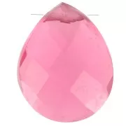 Tourmaline - Perle goutte facettée - briolette plate 12x10mm imit gemme Hydro Pink Tourmaline Perle goutte facettée - briolette plate 12x10mm imit gemme Hydro Pink Tourmaline