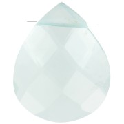 Perle goutte facettée - briolette plate 12x10 mm imitation gemme - Hydro Aqua x1|raw }}
