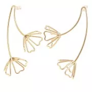 Boucles d'oreilles - Boucles d'oreilles fleur 3D 60x49 mm - Acier inoxydable 304L Doré x2 Boucles d'oreilles fleur 3D 60x49 mm - Acier inoxydable 304L Doré x2