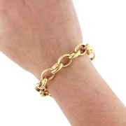 Chaîne maille Forçat 12 mm - Acier inoxydable 304 Doré x50cm