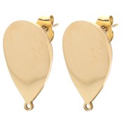 Clous d'oreilles goutte 22x14 mm - Acier inoxydable 304 Doré x2|raw }}