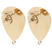 Clous d'oreilles goutte 22x14 mm - Acier inoxydable 304 Doré x2