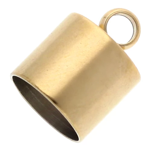Embouts cylindriques pour cordon 9 mm - Acier inoxydable 303 Doré x4