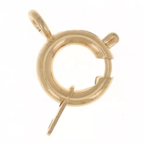 Fermoir à ressort avec attache tag 9 mm Doré à l'or fin x1
