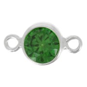 Intercalaire rond 4.5 mm avec oxyde de Zirconium - Vert - Argent 925 x1