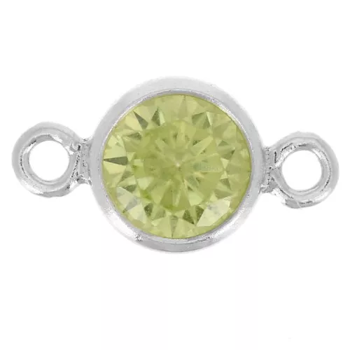 Intercalaire rond 4.5 mm avec oxyde de Zirconium - Lime - Argent 925 x1
