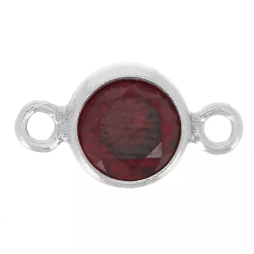 Intercalaire rond 4.5 mm avec oxyde de Zirconium - Grenat - Argent 925 x1
