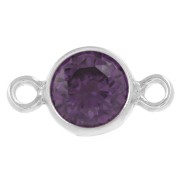 Intercalaire rond 4.5 mm avec oxyde de Zirconium - Amethyst - Argent 925 x1|raw }}