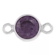 Intercalaire rond 4.5 mm avec oxyde de Zirconium - Amethyst - Argent 925 x1