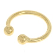 Bague d'oreille fine 13 mm avec boules - Doré à l'or fin x1