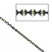 Chaîne maille boule facettée 1.5 mm Noir/doré x1m
