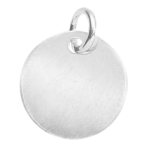 Breloque ronde médaille à graver 10 mm en Argent 925 x1