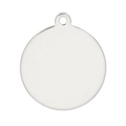 Breloque ronde médaille à graver 12 mm en Argent 925 x1|raw }}