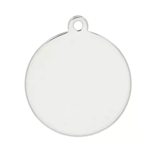 Breloque ronde médaille à graver 12 mm en Argent 925 x1