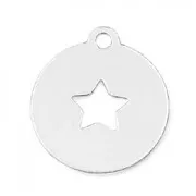 Breloque médaille étoile 13 mm en Argent 925 x1
