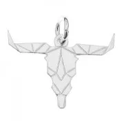 Breloque tête de buffle 14.5 mm en Argent 925 x1