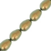 Perles poires nacrées PureCrystal 5821 11x8 mm - Iridescent Green Pearl x5|raw }}
