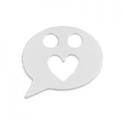 Pendentif double trous bulle coeur 12 mm en Argent 925 x1