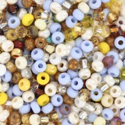 Preciosa Perles rocailles 8/0 - 3 mm - Mix Yellow Blue x20g|raw }}