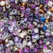 Perles rocailles Preciosa 8/0 - 3 mm - Mix Silver Purple x20g