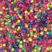 Perles rocailles Preciosa 11/0 2 mm - Mix Multicolore Terra Intensive Lined x20g