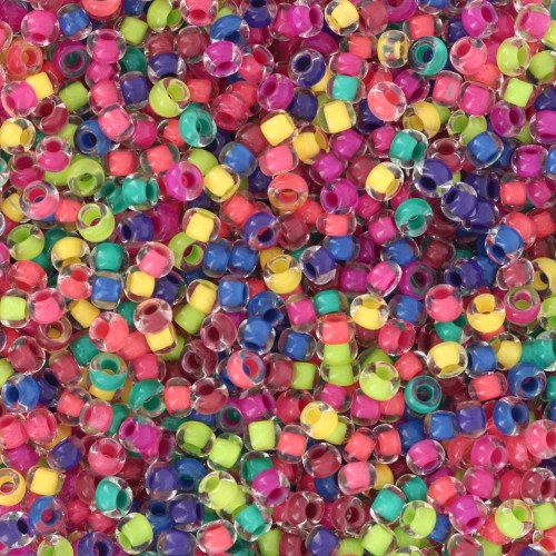 Perles rocailles Preciosa 11/0 2 mm - Mix Multicolore Terra Intensive Lined x20g